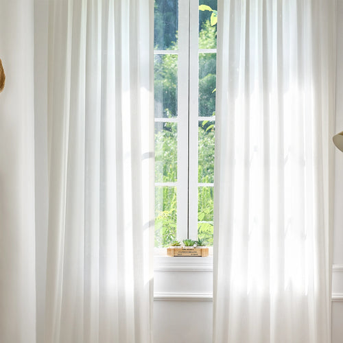 Ayla Natural semi sheer curtains