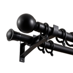 Black double curtain rod rendering
