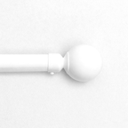 White spherical curtain rod finial