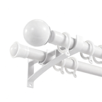White double curtain rod rendering