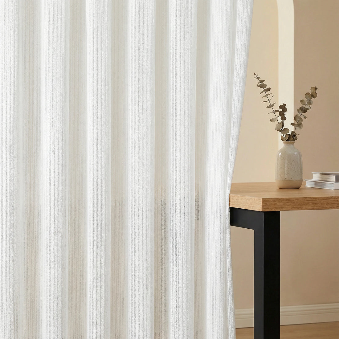 Blair Striped Semi Sheer Curtains