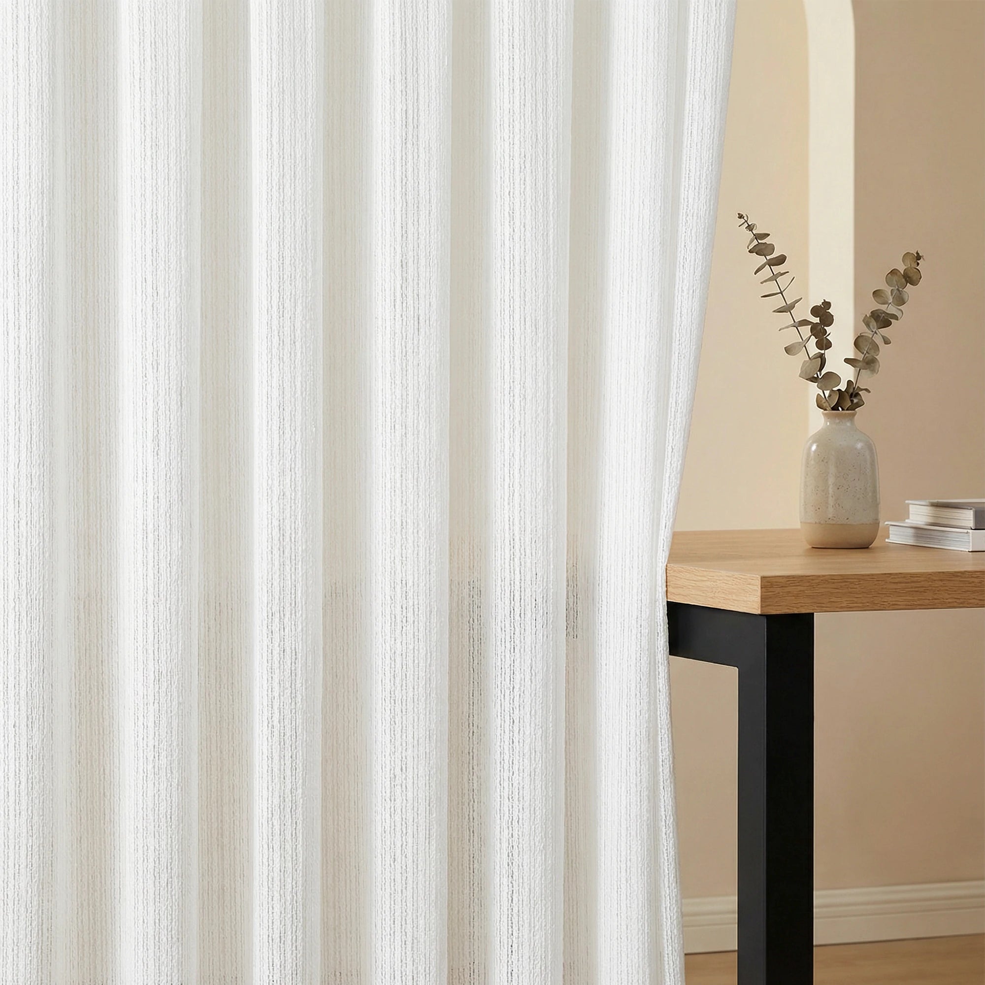 Blair Striped Semi Sheer Curtains