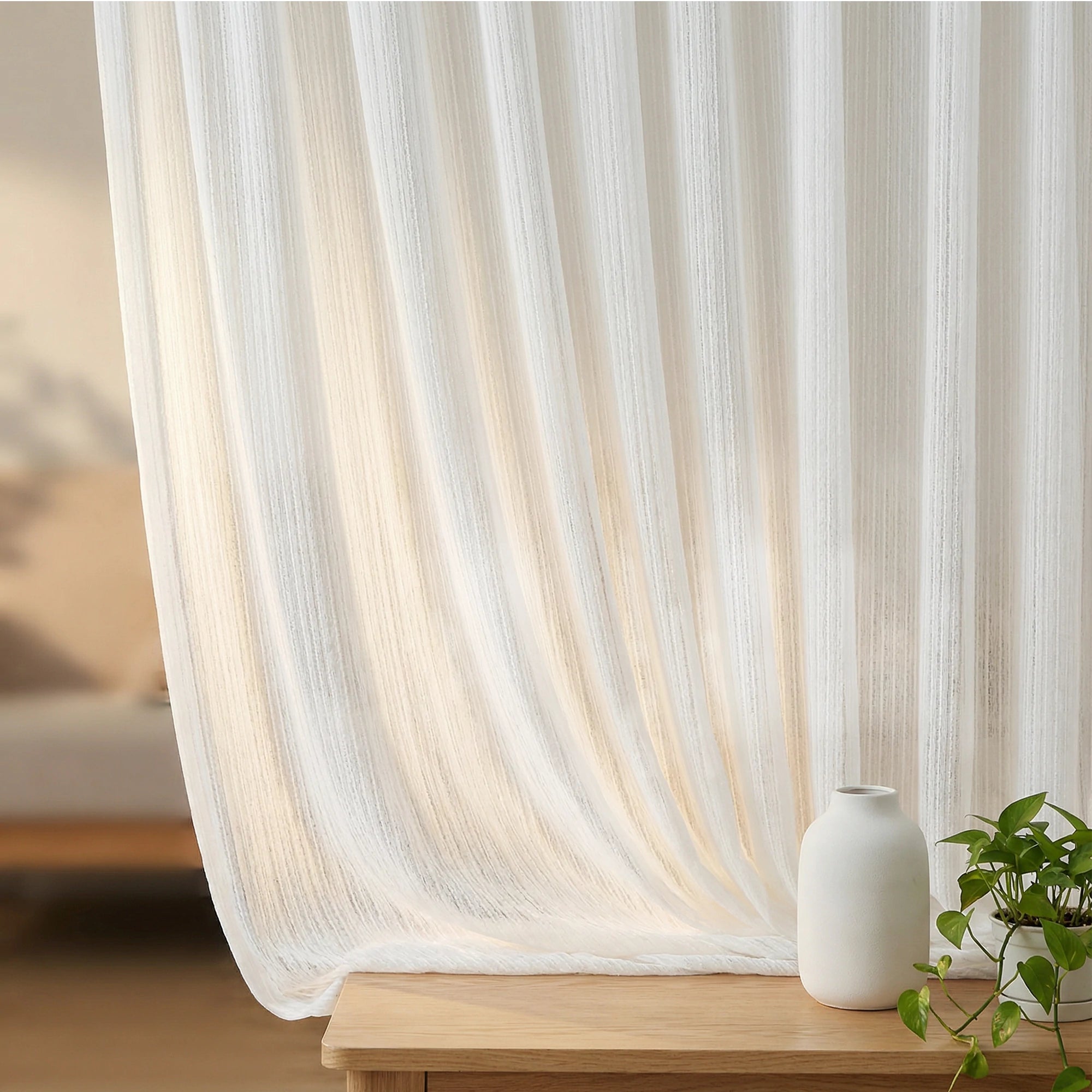 Blair Striped Semi Sheer Curtains