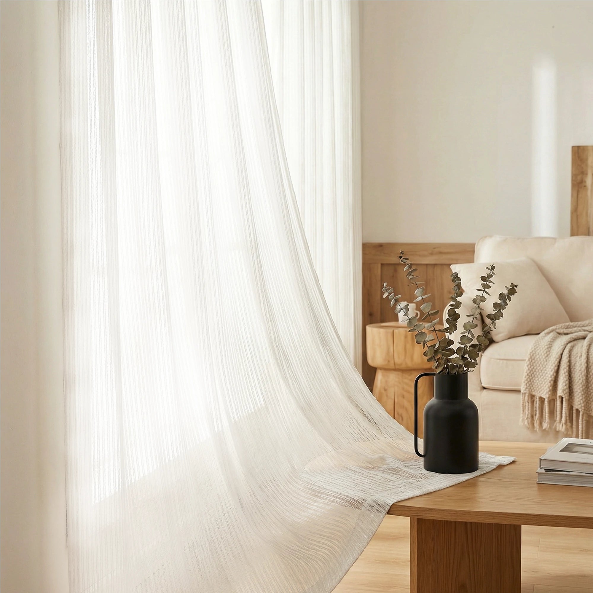 Blair Striped Semi Sheer Curtains