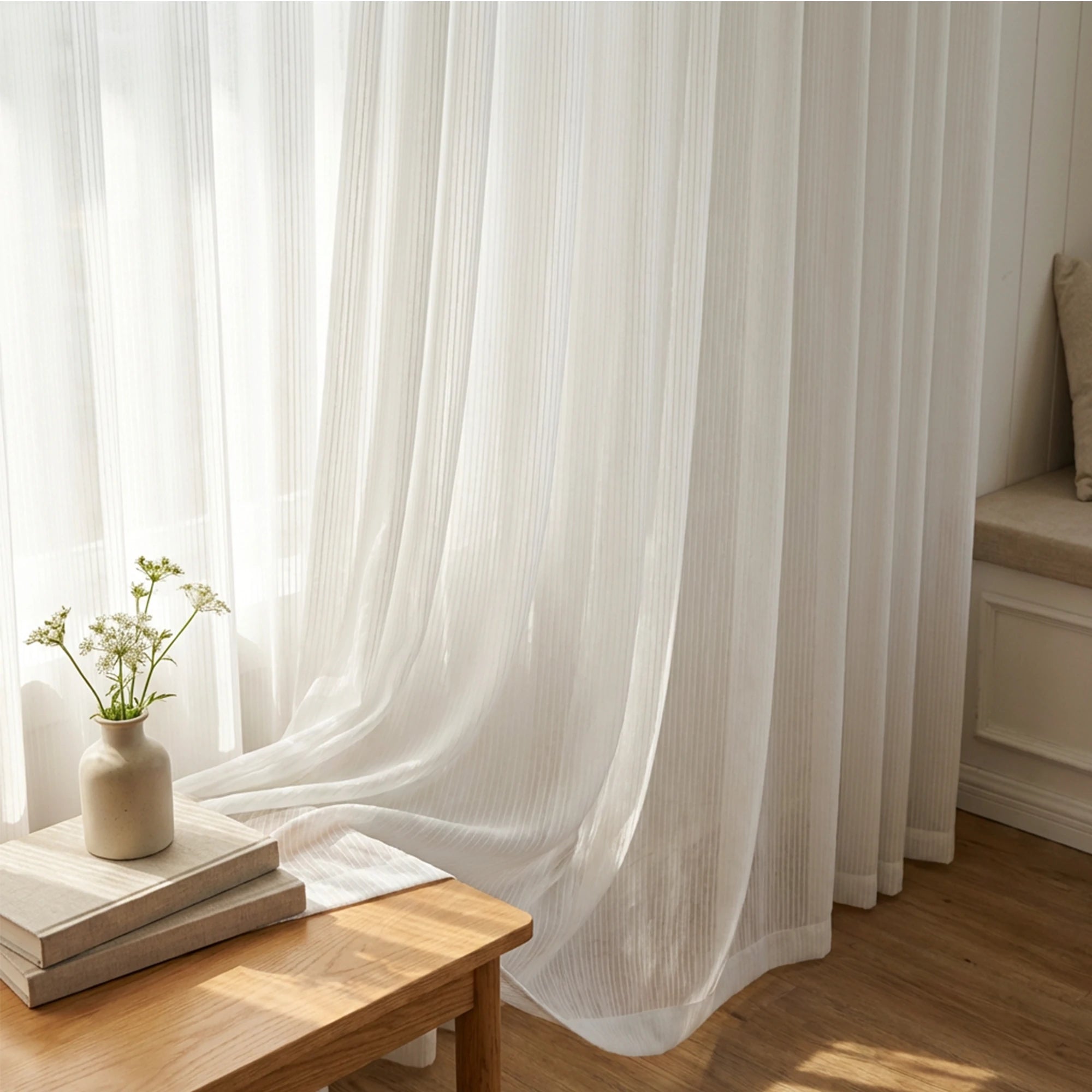 Blair Striped Semi Sheer Curtains