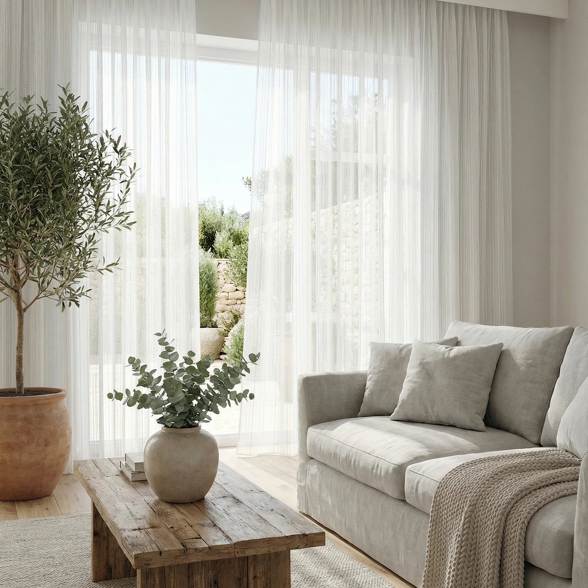 Blair Striped Semi Sheer Curtains