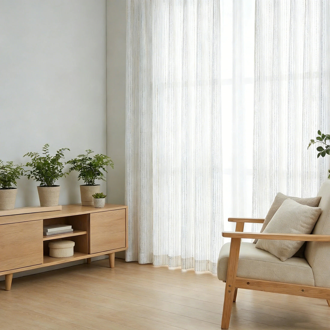 Blair Striped Semi Sheer Curtains