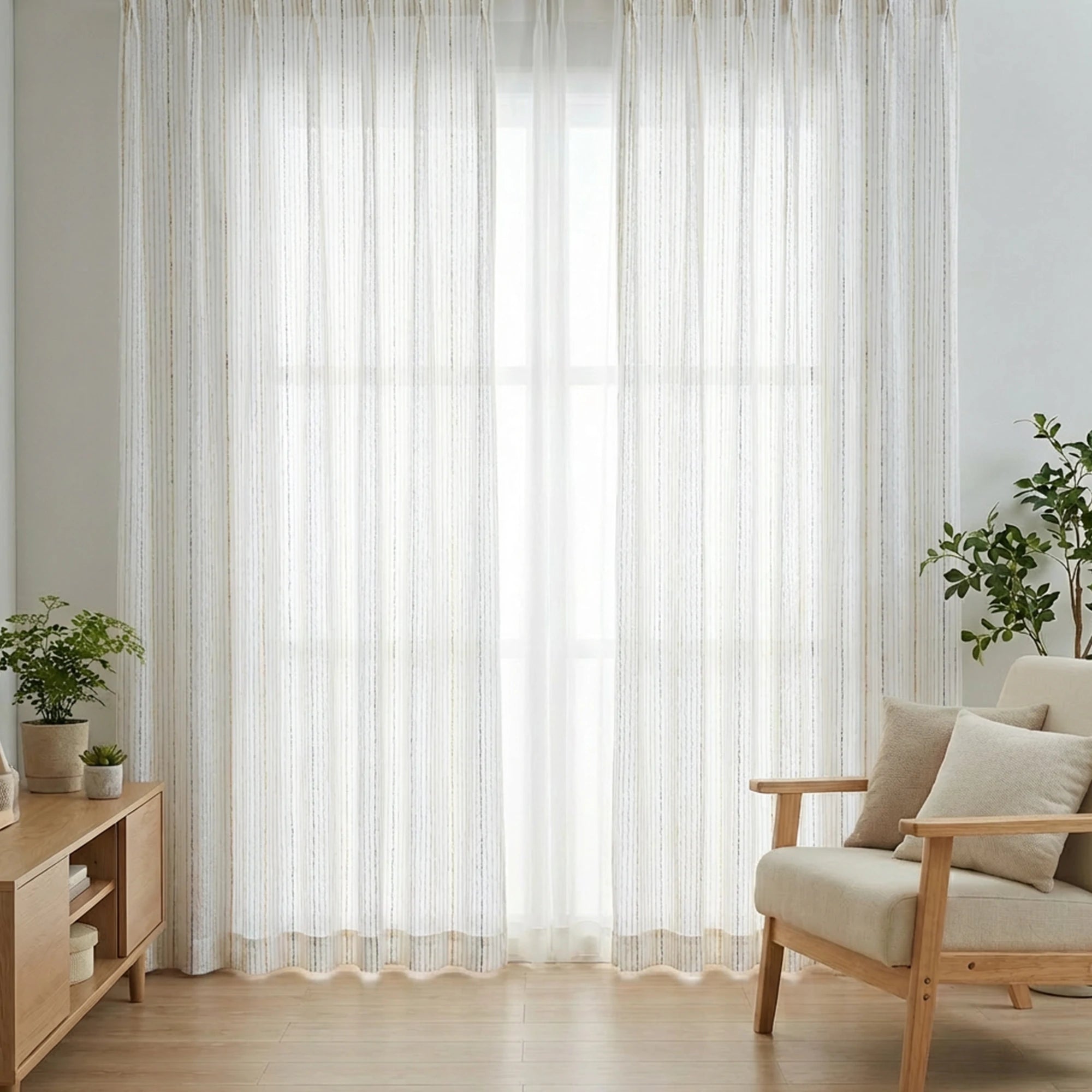 Blair Striped Semi Sheer Curtains