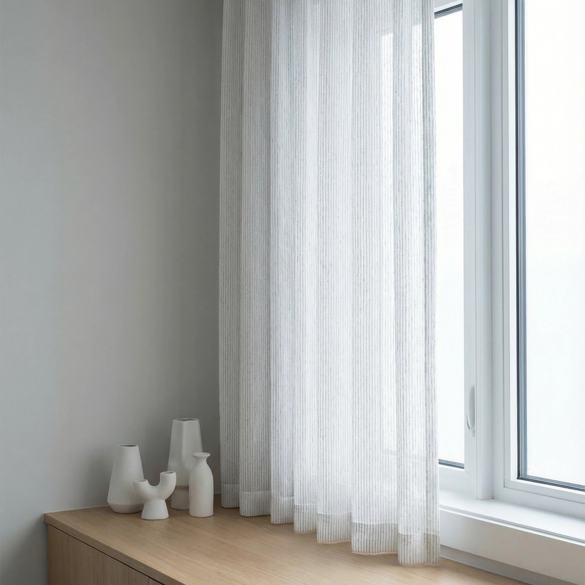 Blair Striped Semi Sheer Curtains