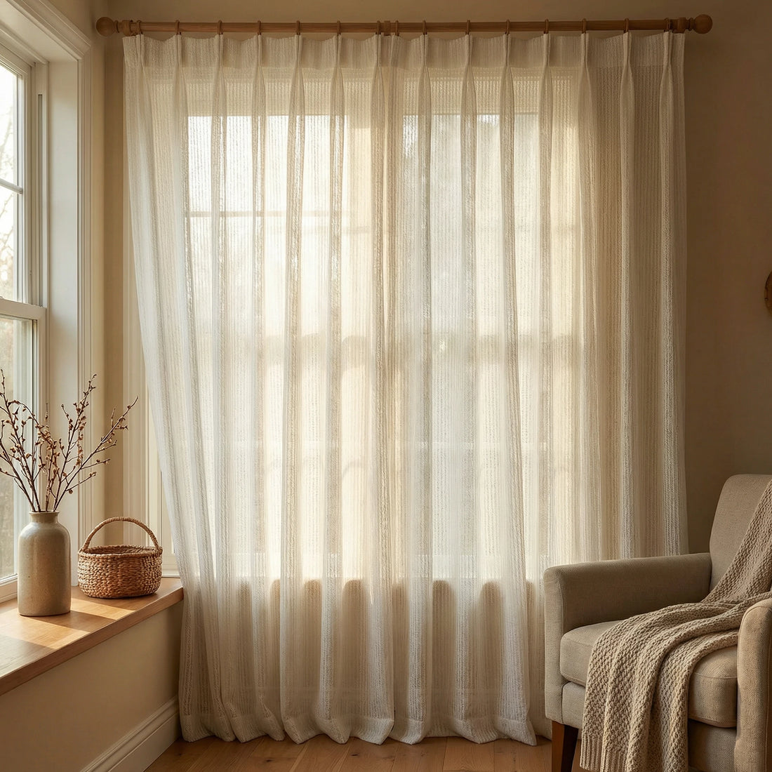 Blair Striped Semi Sheer Curtains