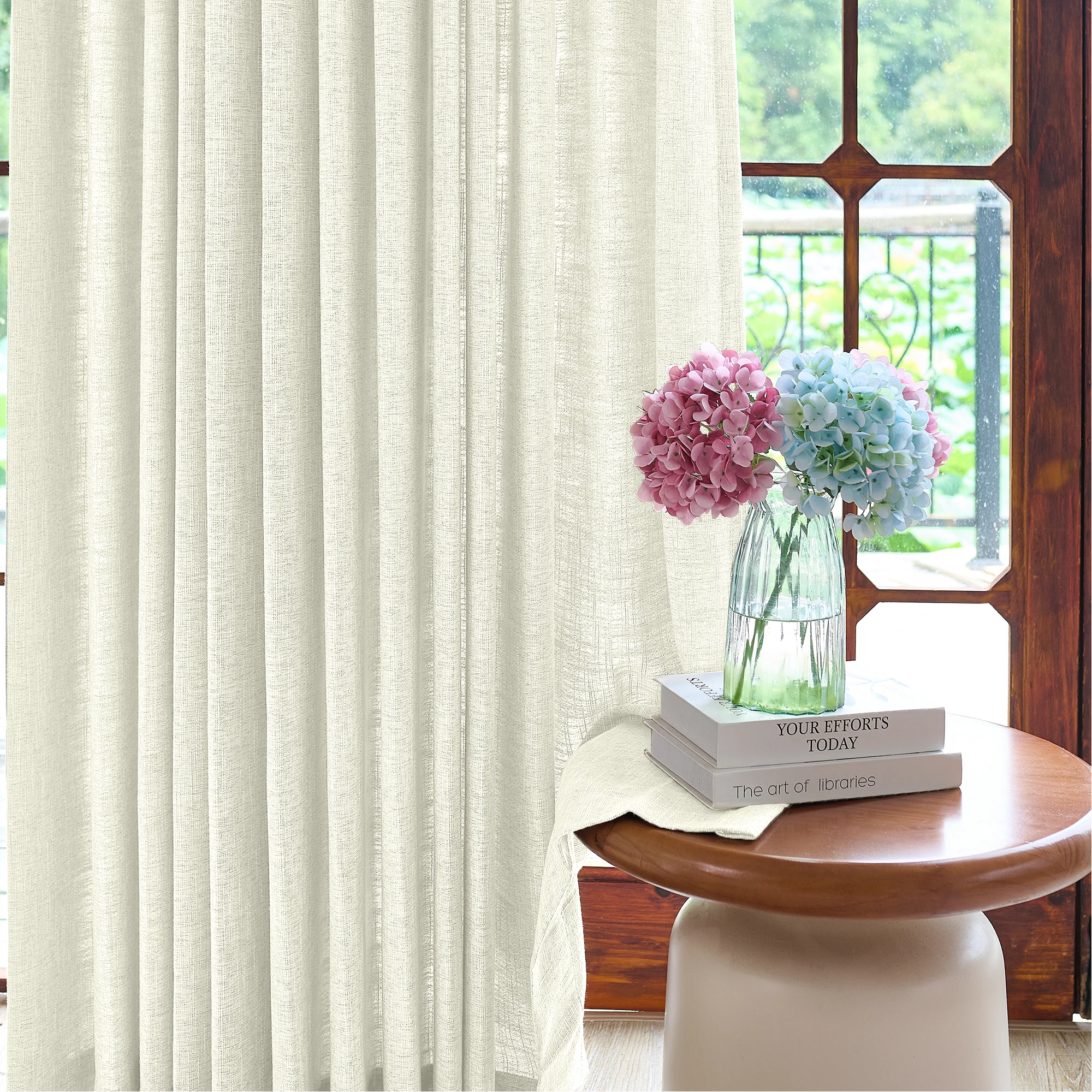 Caleb Custom Curtains Cream Display