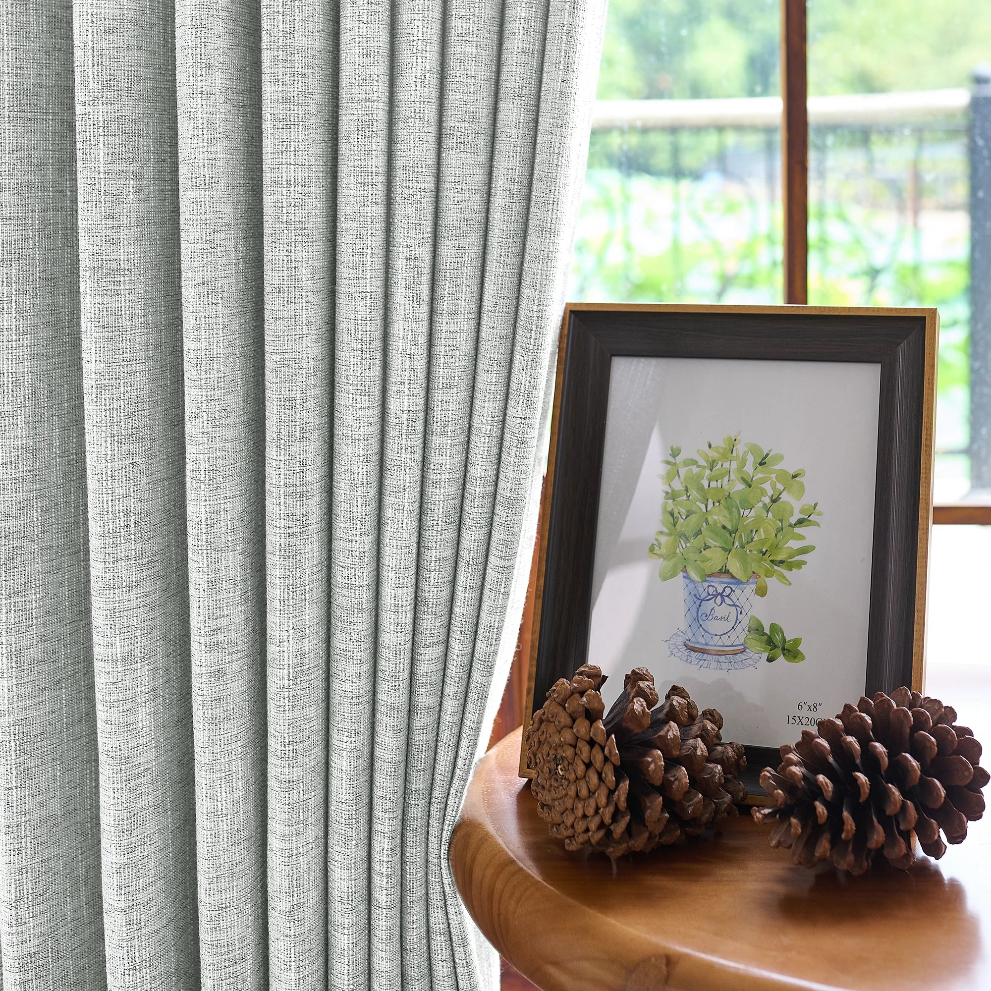 Caleb Custom Curtains Creamy Gray Display