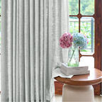 Caleb Custom Curtains Creamy Gray Display