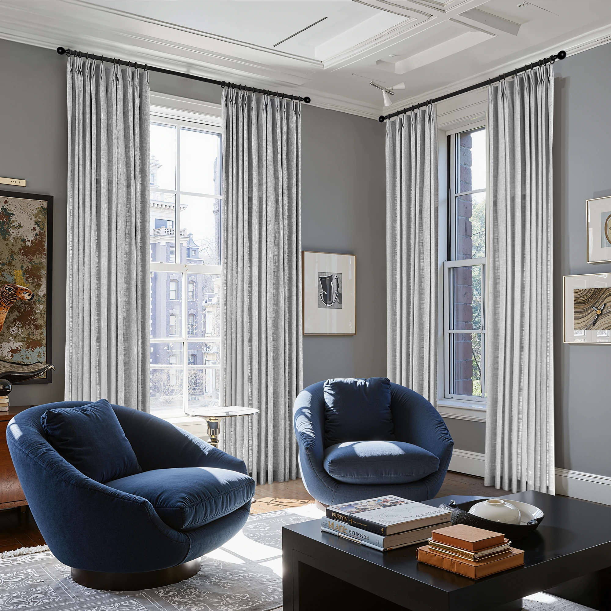 Caleb Custom Curtains Creamy Gray