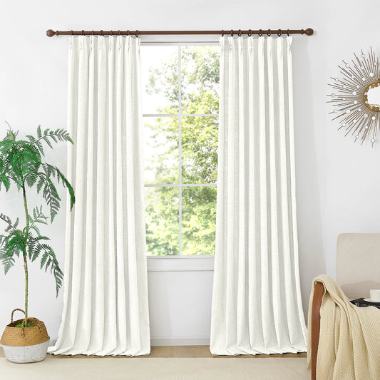 Caleb Custom Curtains Ivory White Front