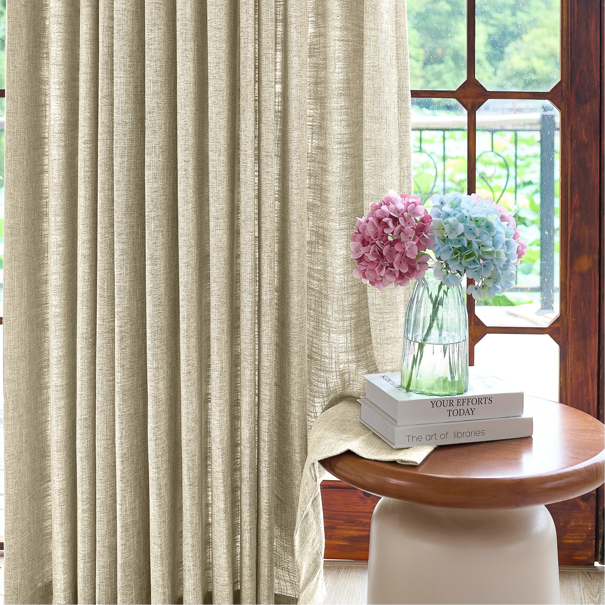 Caleb Custom Curtains Khaki Display