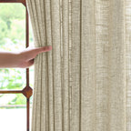 Caleb Custom Curtains Khaki Details
