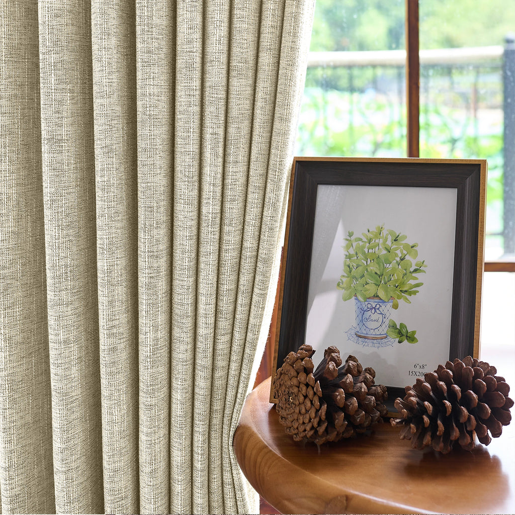 Caleb Custom Curtains Khaki Details