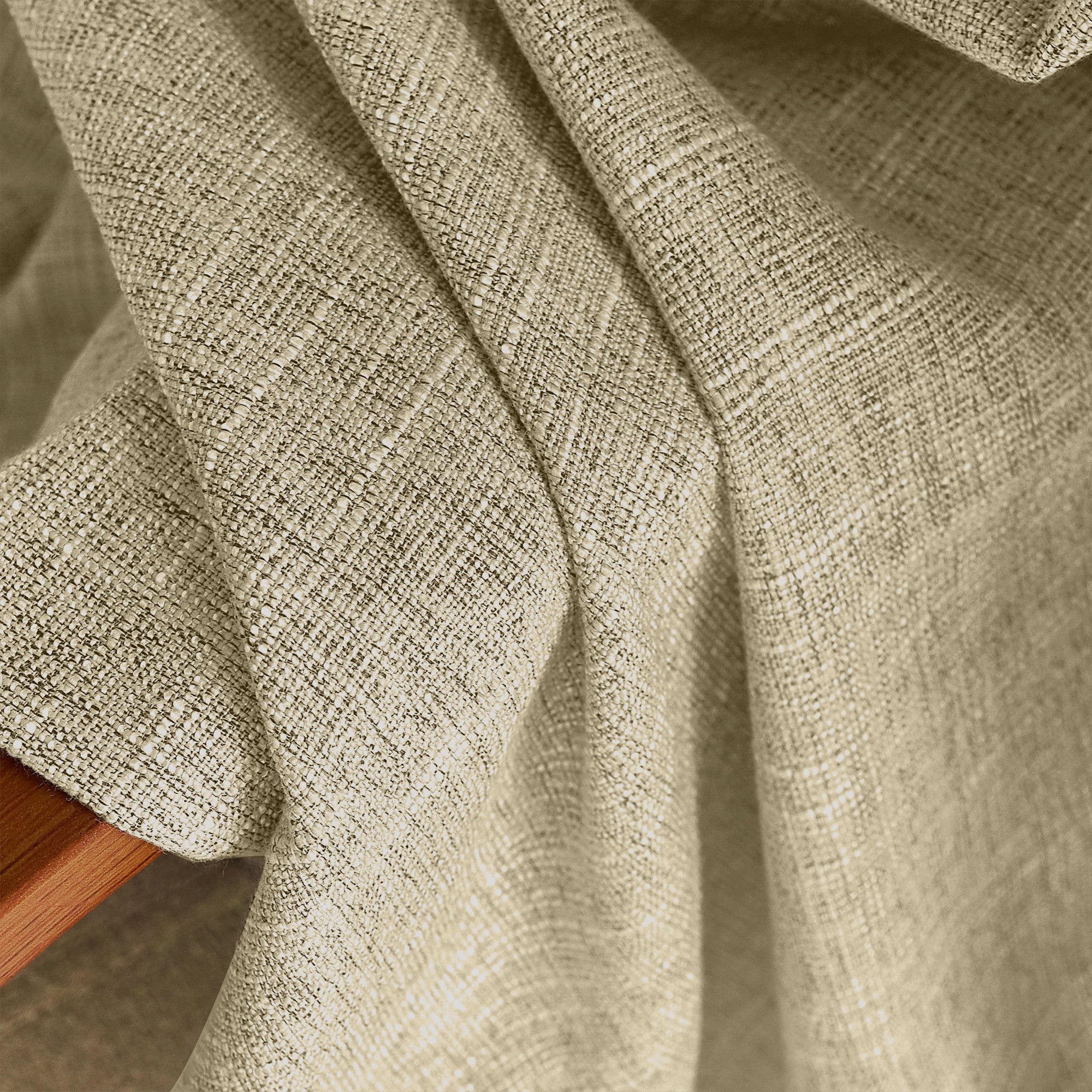 Caleb Custom Curtains Khaki Fabric