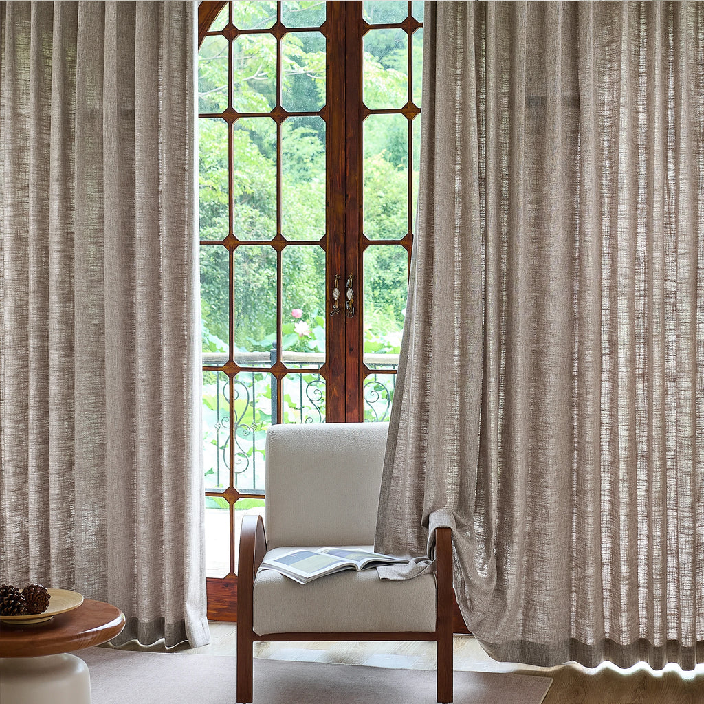 Caleb Custom Curtains Light Coffee Display