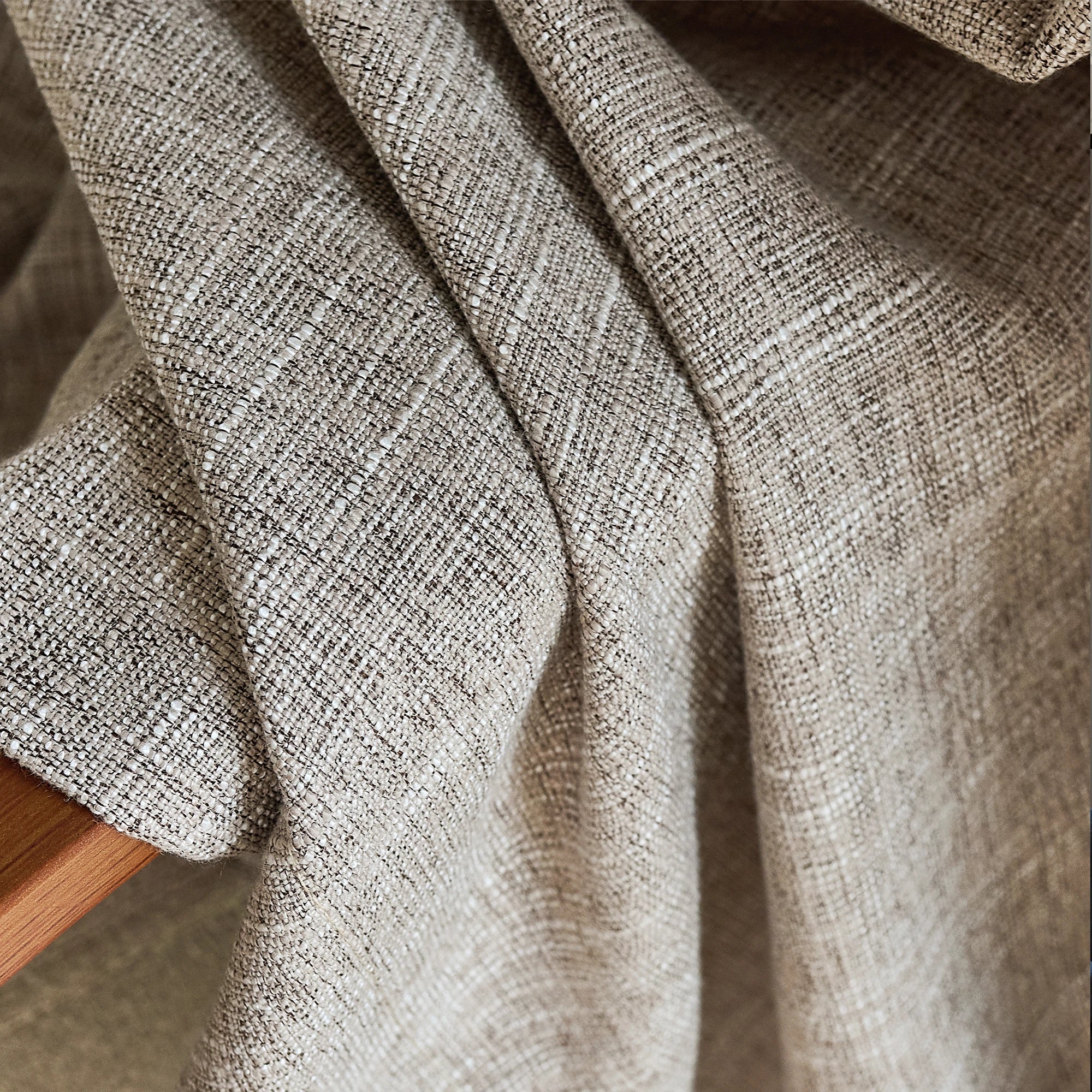 Caleb Custom Curtains Light Coffee Fabric