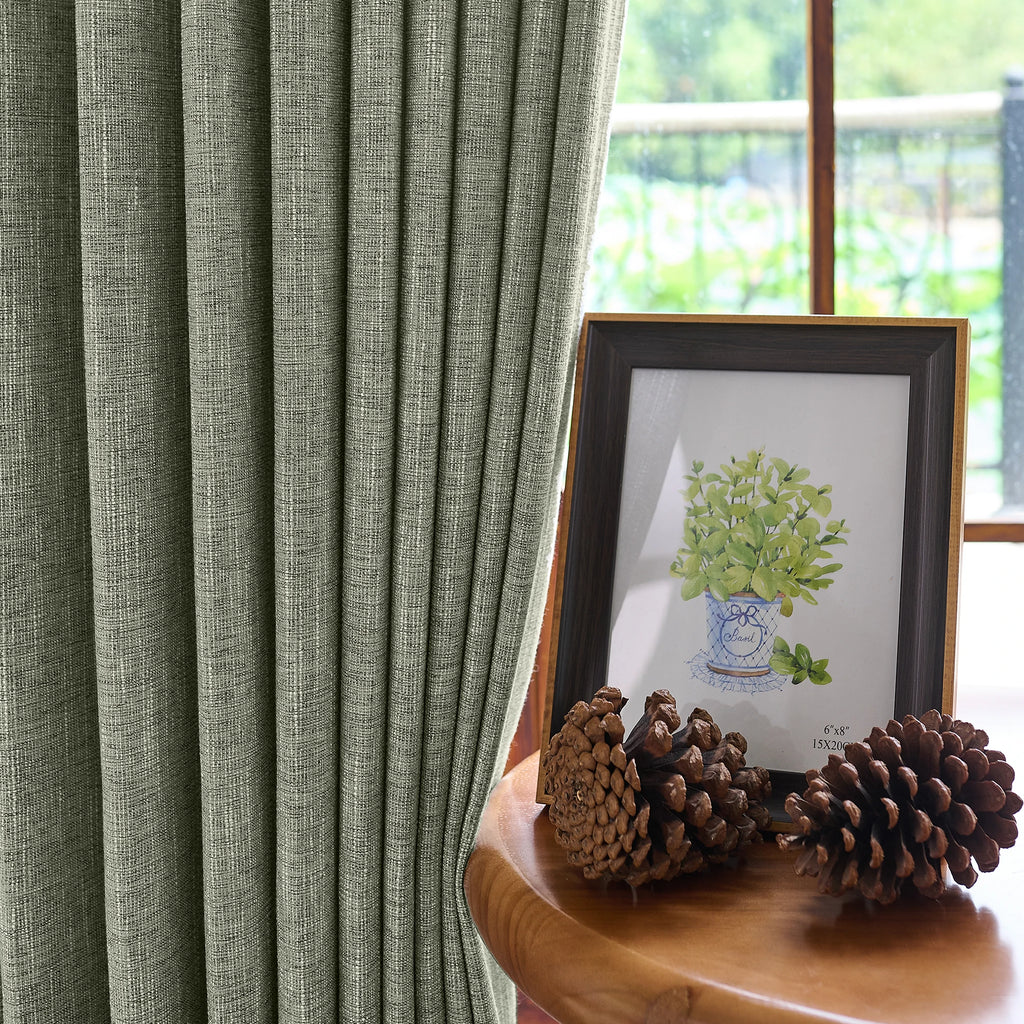 Caleb Custom Curtains Moss Gray Details