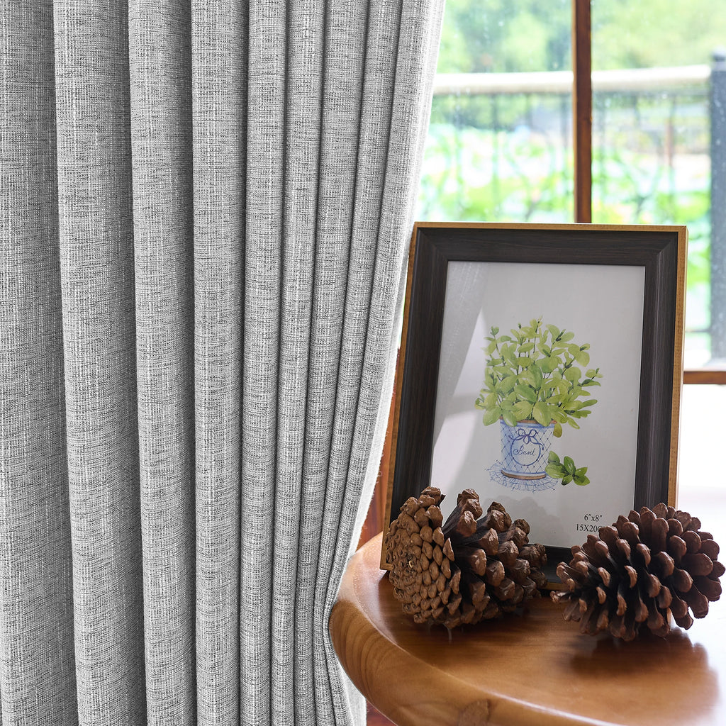 Caleb Custom Curtains Neutral Gray Details