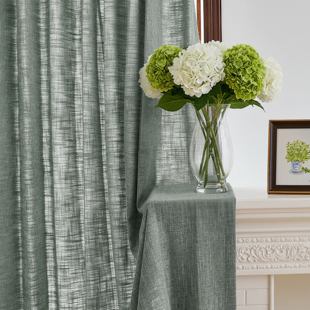 Caleb Custom Curtains Light Smoky Gray Details