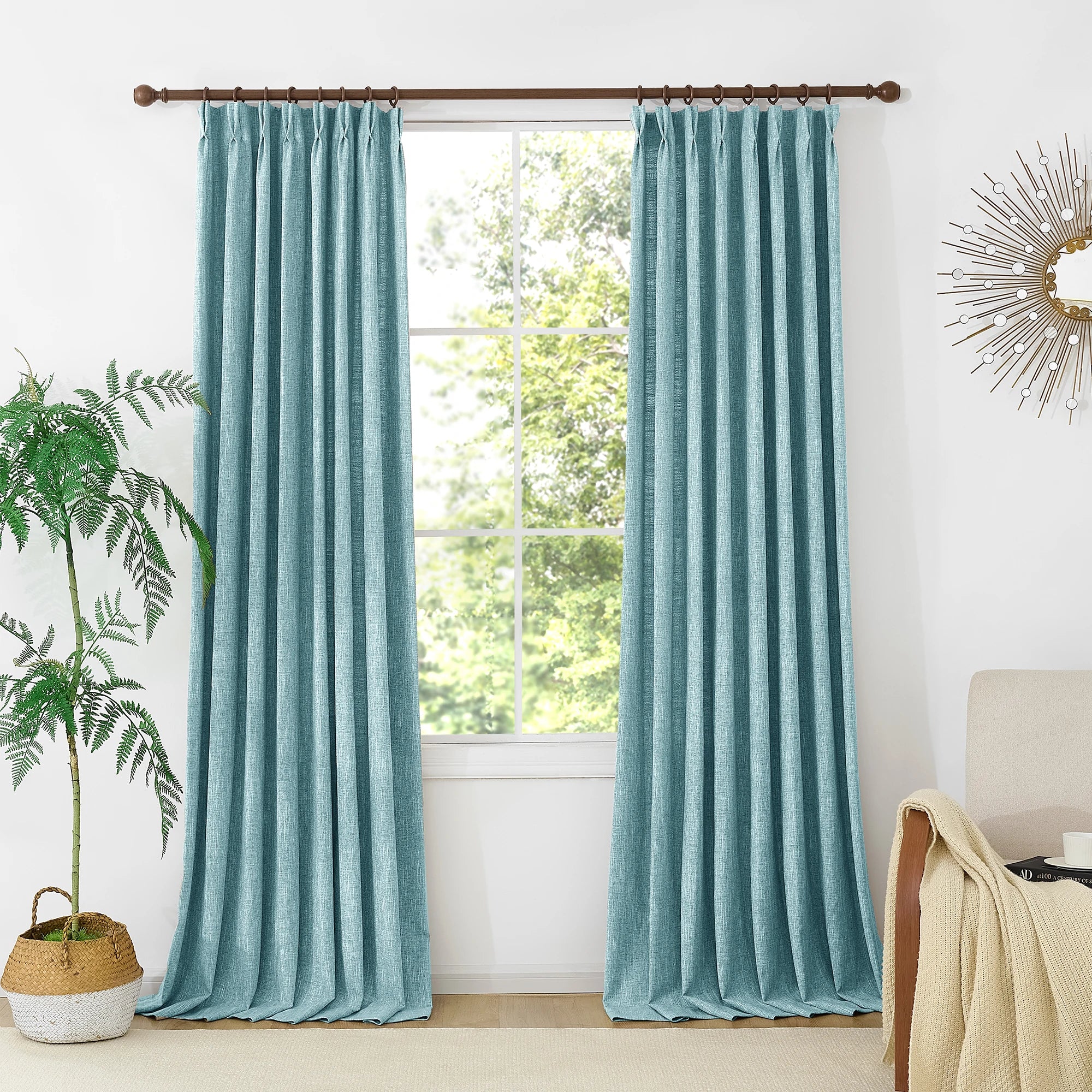 Caleb Custom Curtains Winter Blue Front