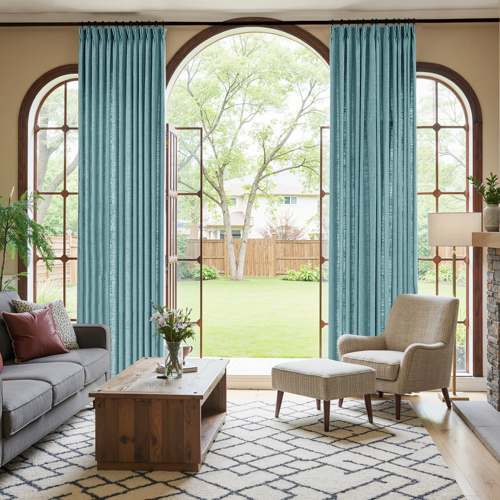 Caleb Custom Curtains Winter Blue