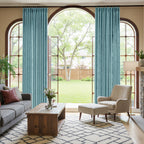 Caleb Custom Curtains Winter Blue