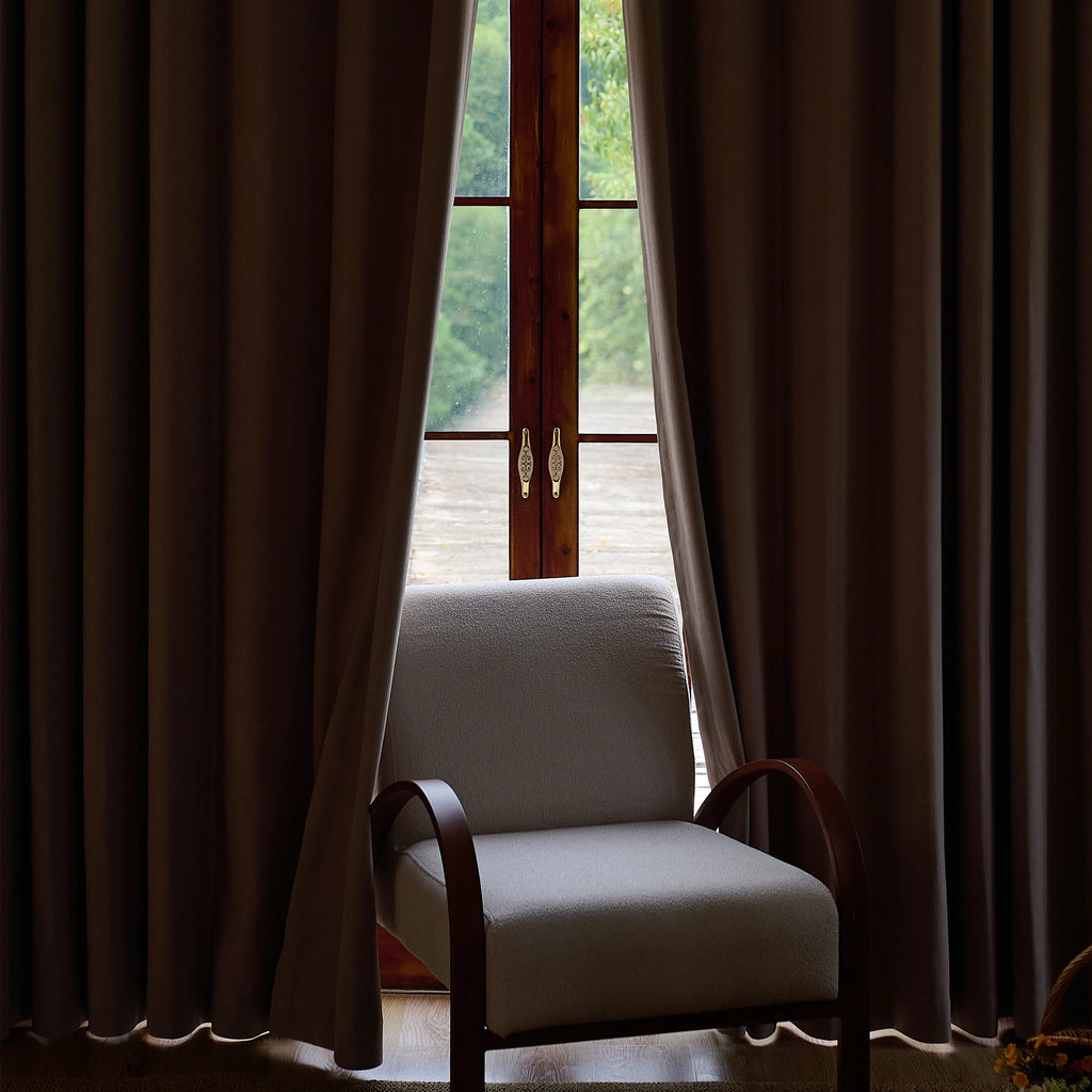 Declan Curtains Light Coffee Shaded display