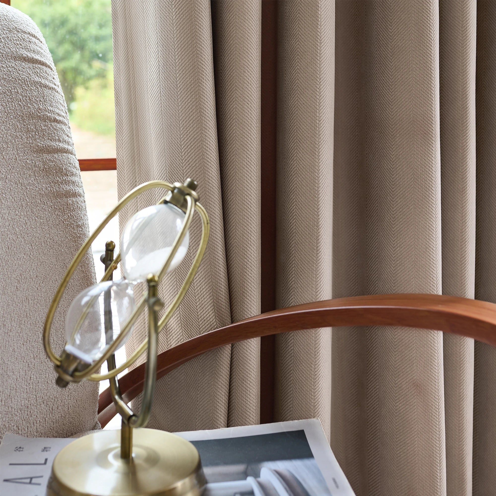 Declan Curtains Light Coffee Details