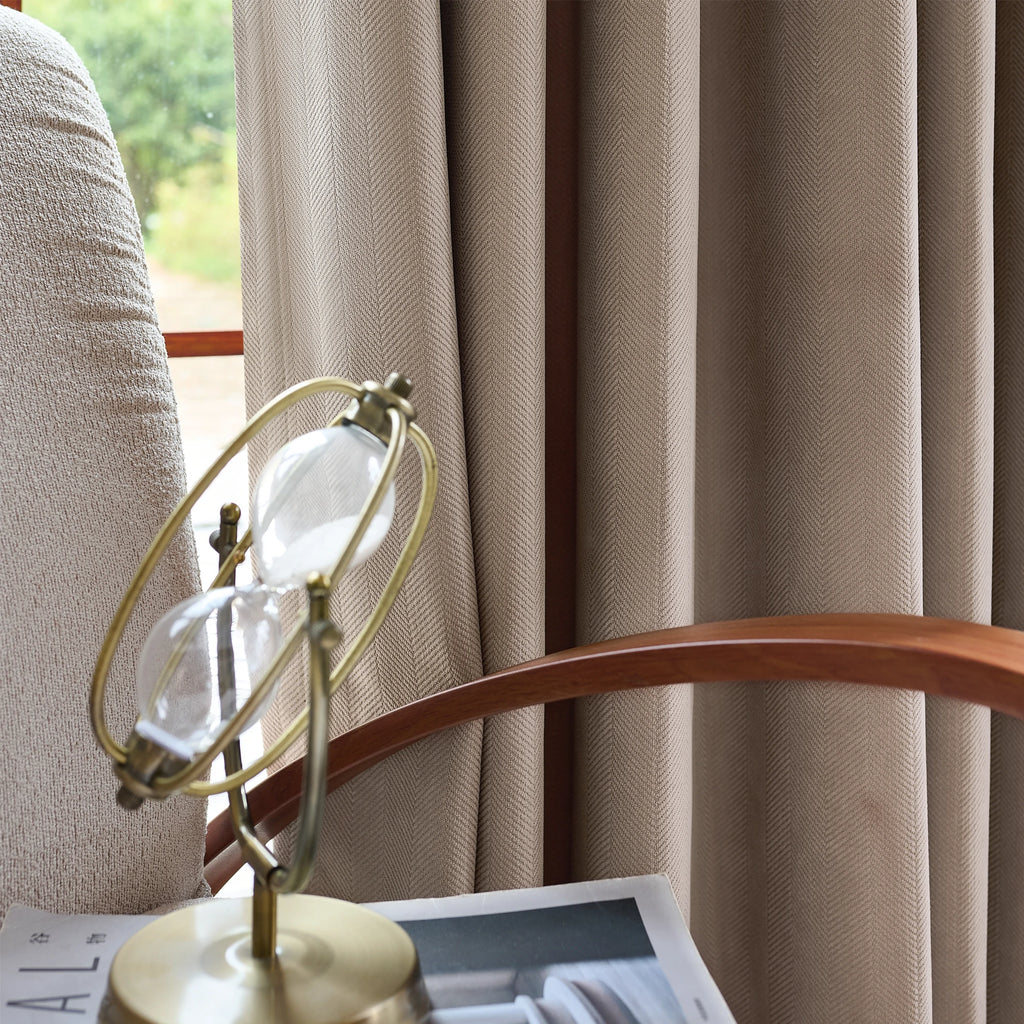 Declan Curtains Light Coffee Details Display