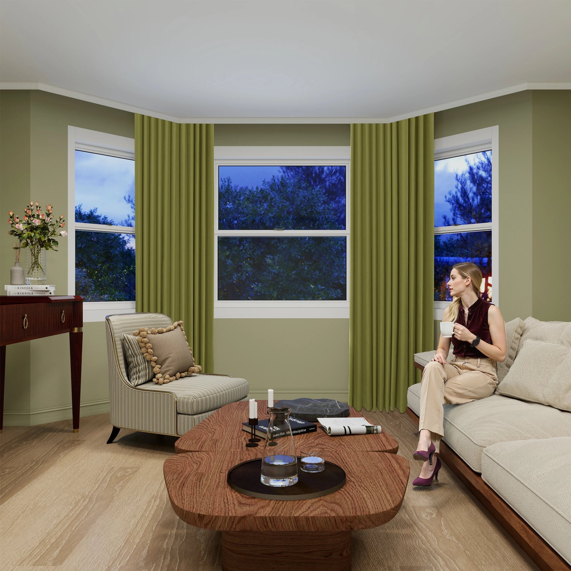 Declan Textured Herringbone Curtains