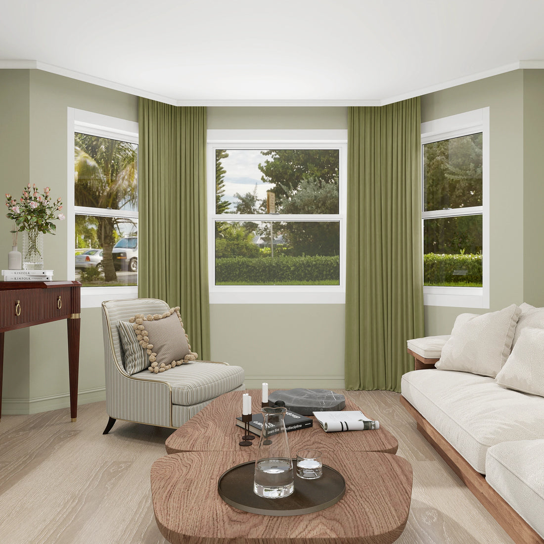 Declan Curtains Dark Pine Green