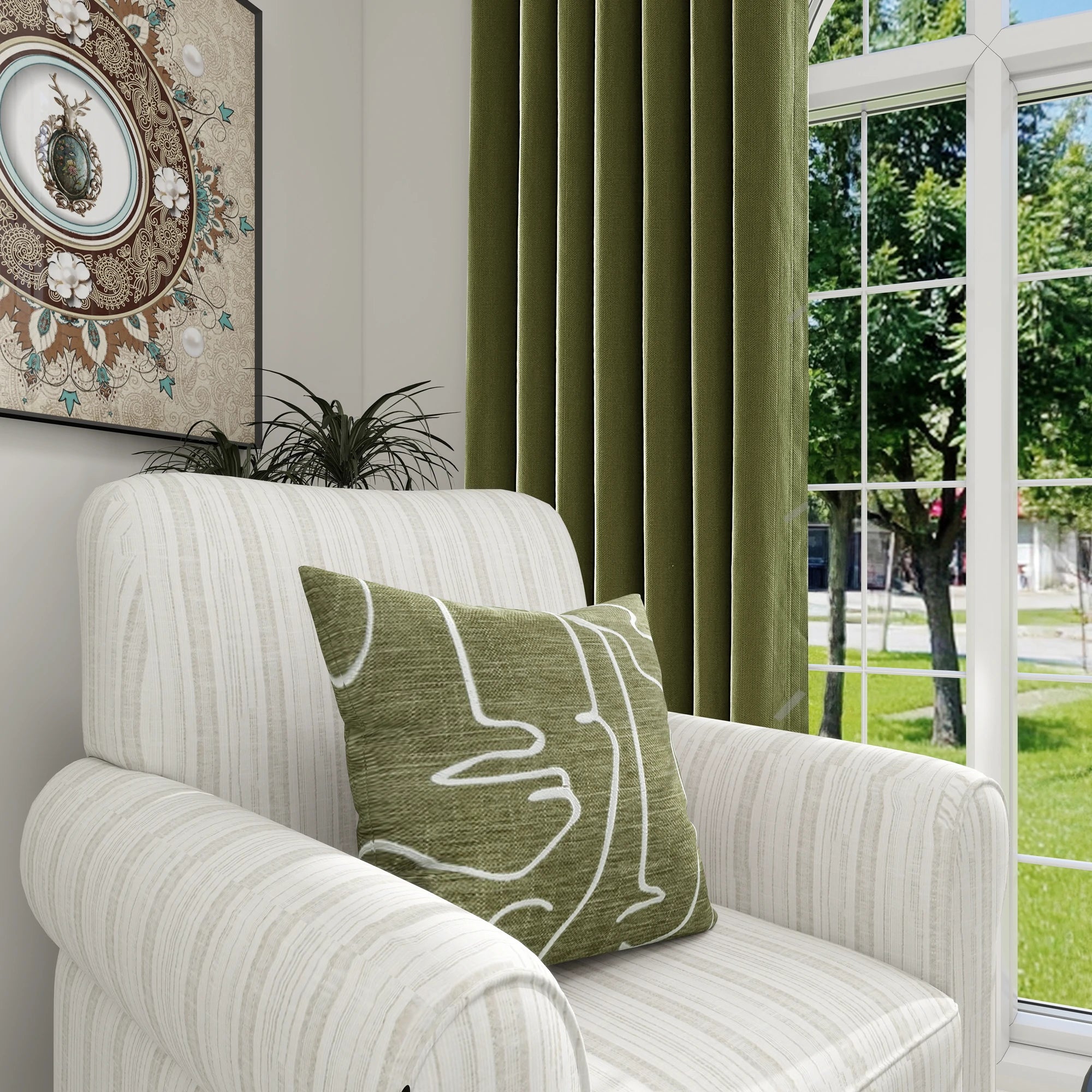 Declan Textured Herringbone Curtains
