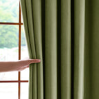 Declan Curtains Dark Pine Green Details
