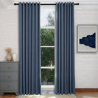 Declan Curtains Deep Slate Blue Front View