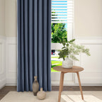 Declan Curtains Deep Slate Blue Details
