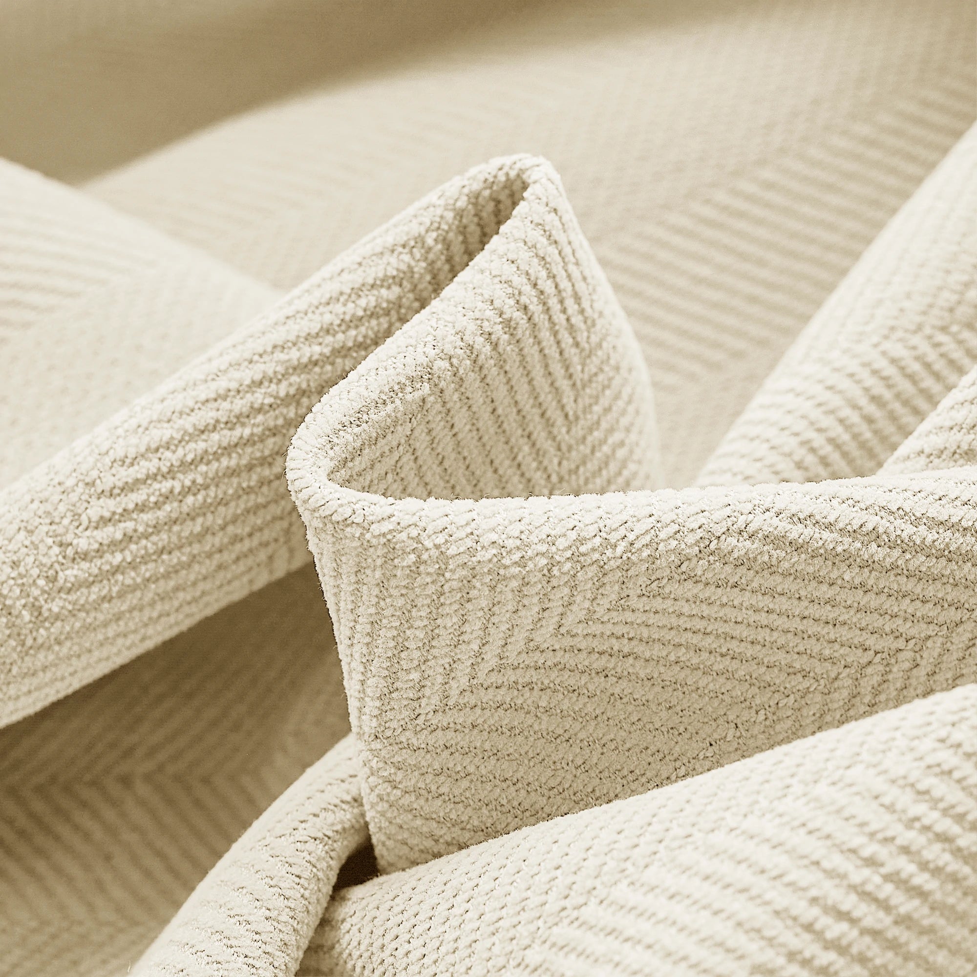 Declan Curtains Ivory Fabric Details