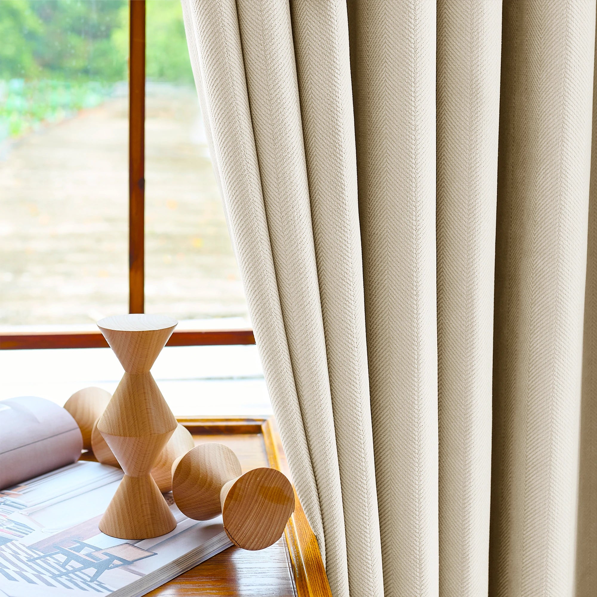 Declan Curtains Ivory Details