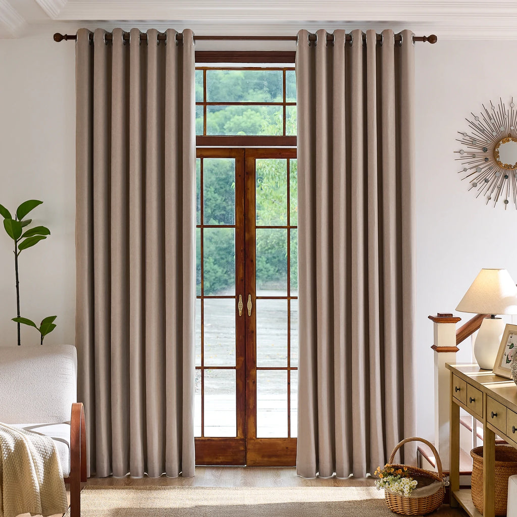 Declan Curtains Light Coffee Front View