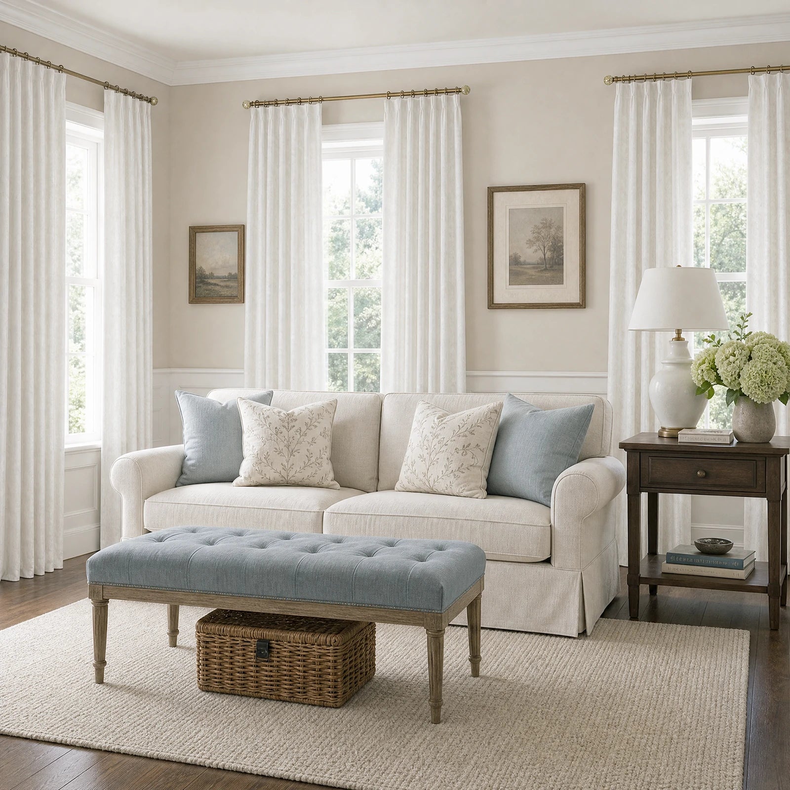 Dune Jacquard Wool-Linen Blend Curtains