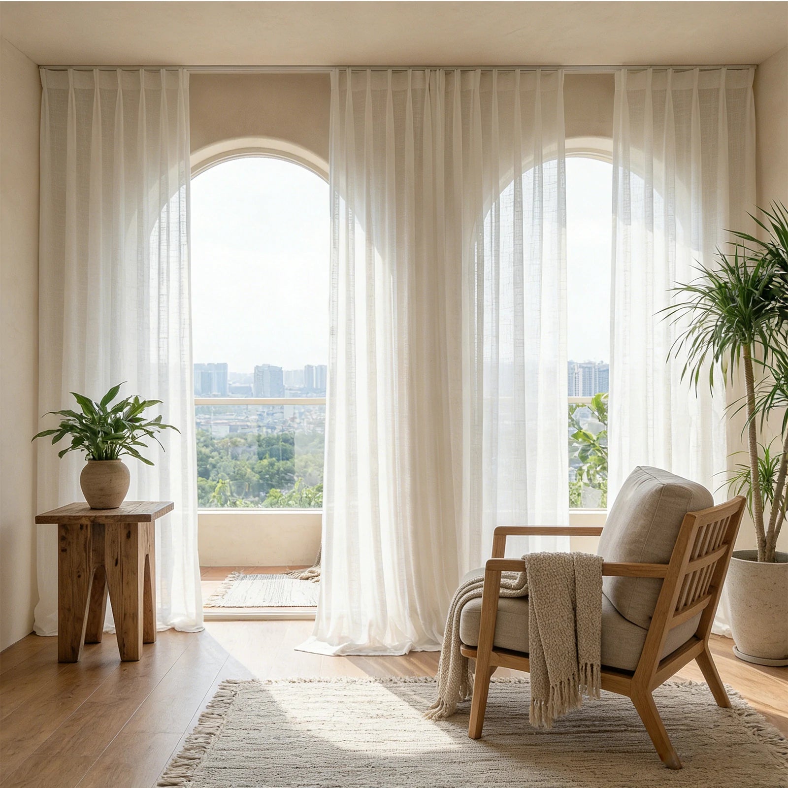 Fern Cotton Semi Sheer Curtains