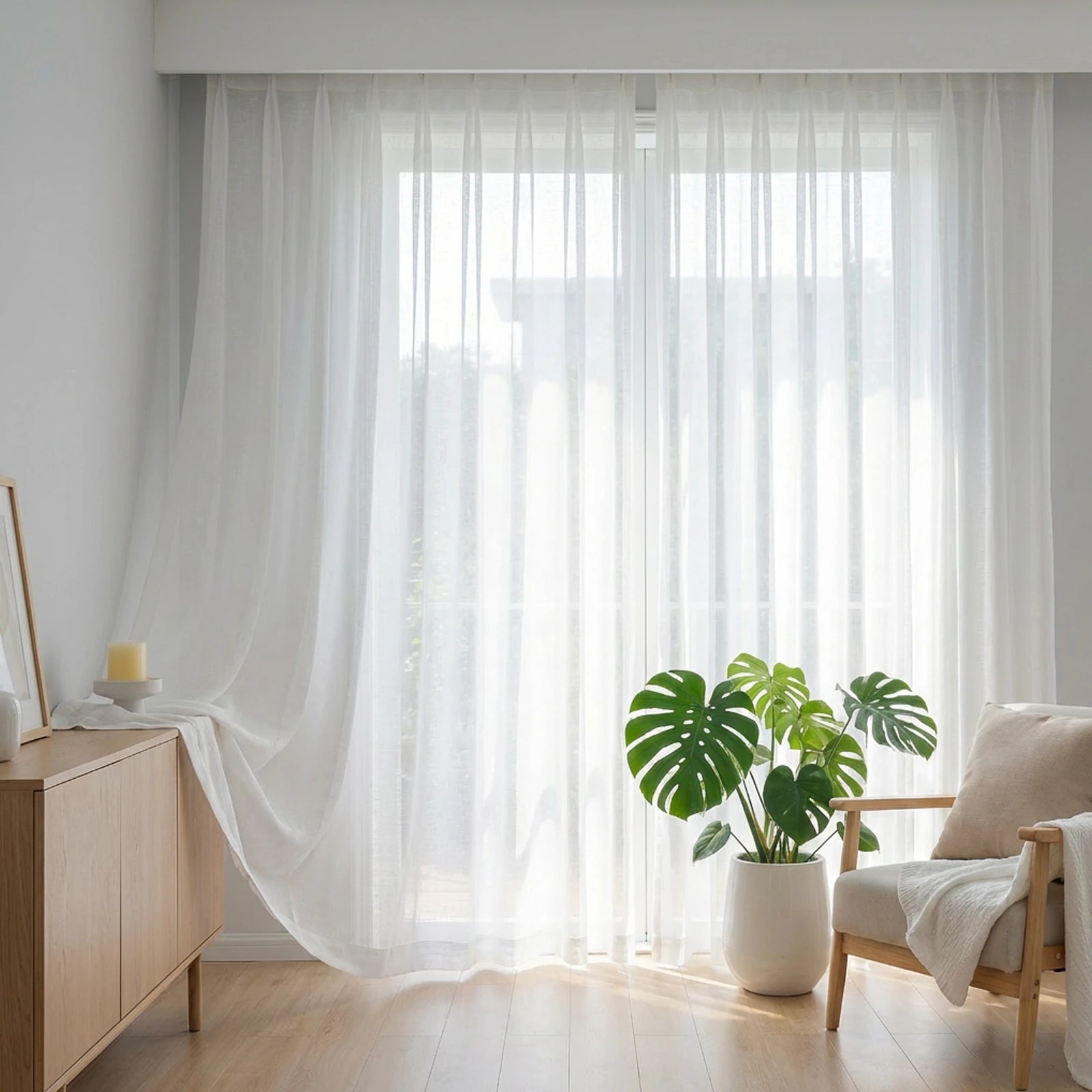 Fern Cotton Semi Sheer Curtains