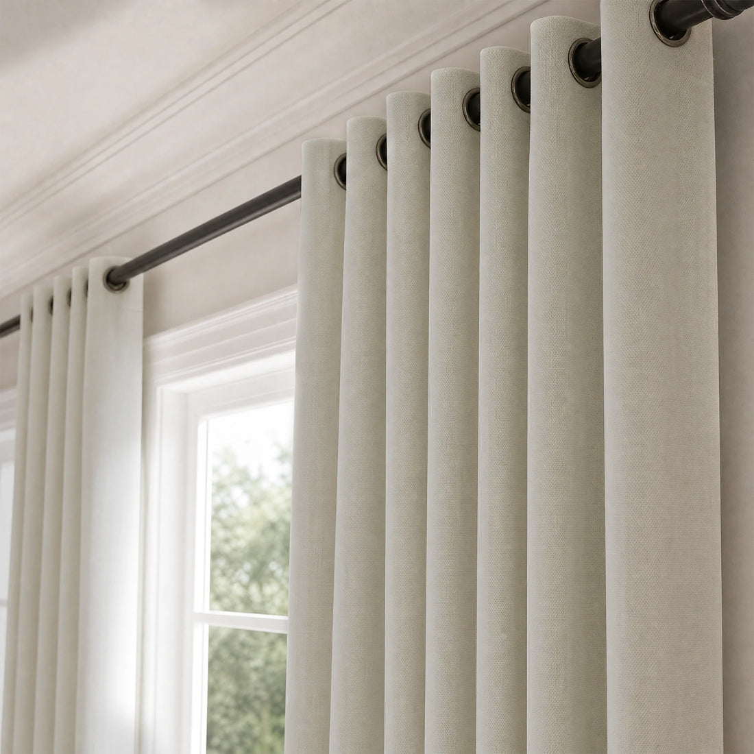 Gavin 100% Balckout Linen Look Curtains