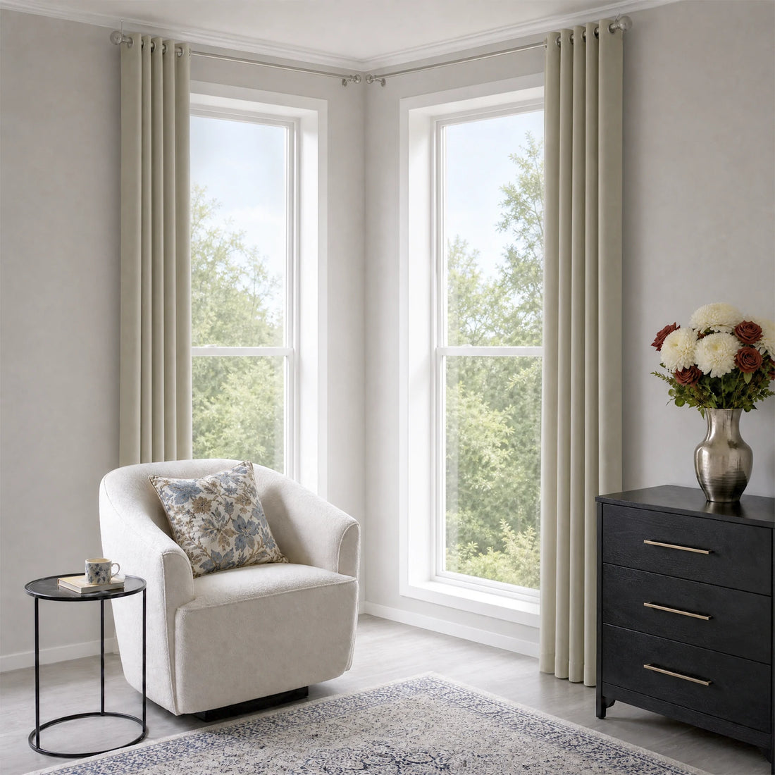 Gavin 100% Balckout Linen Look Curtains