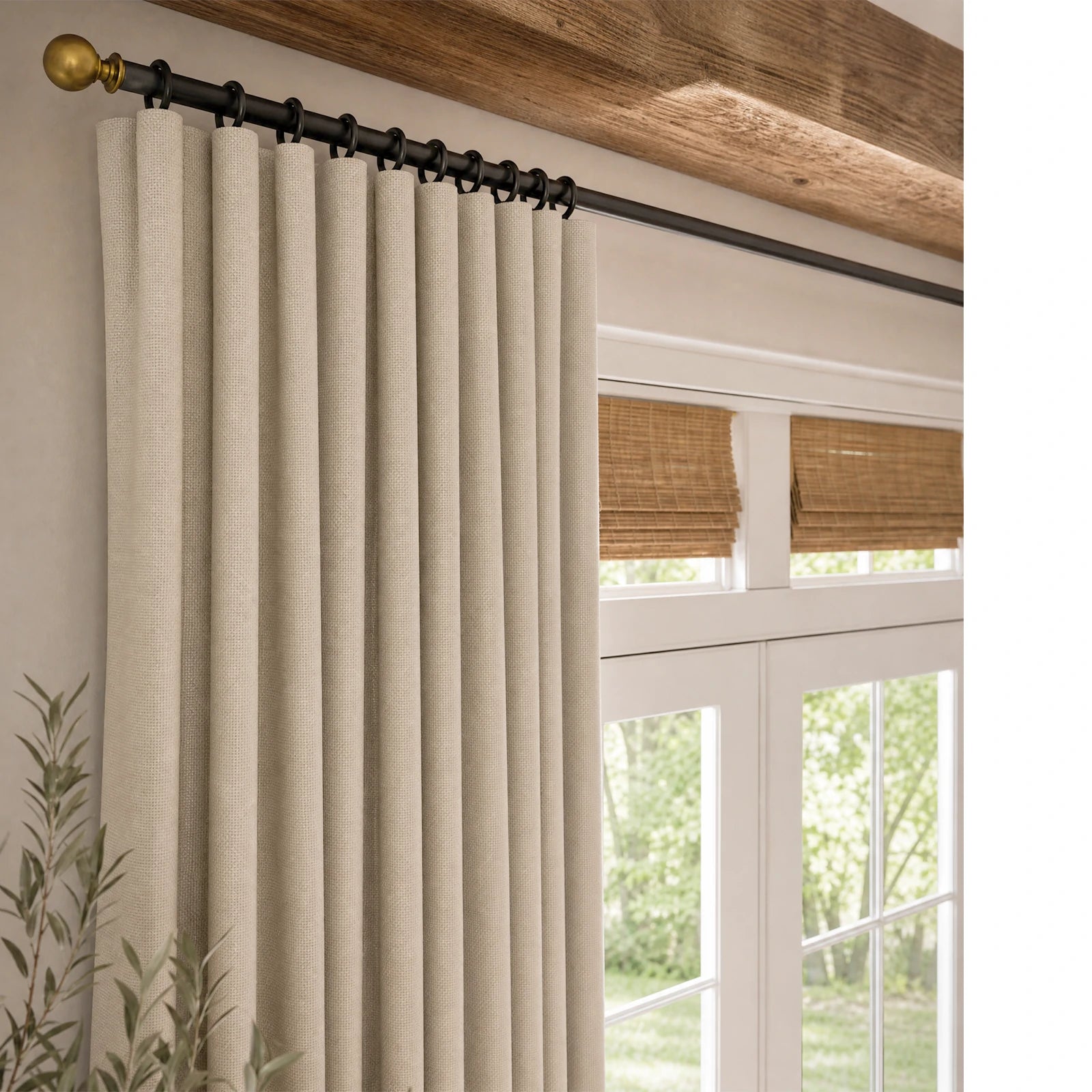 Gavin 100% Balckout Linen Look Curtains
