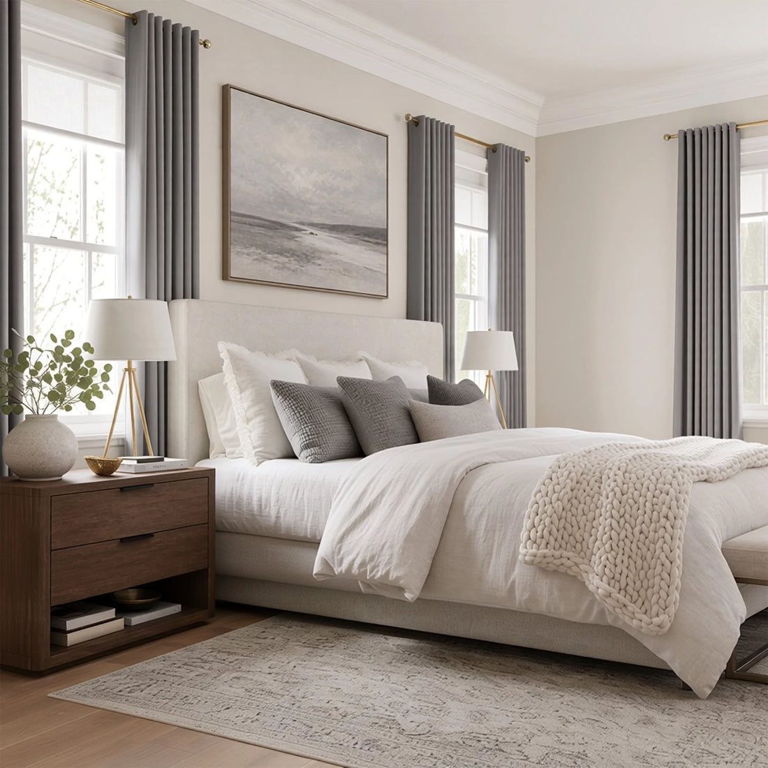 Gavin 100% Balckout Linen Look Curtains